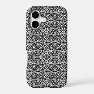Caso iPhone 5 Padrão de Geometria de Prata Negra