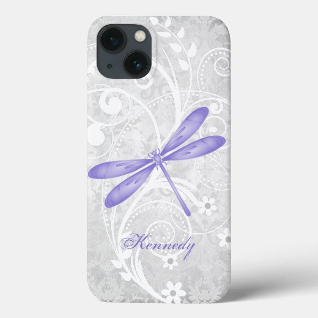 Caso iPhone X Personalizado por Dragonfly Roxo (Verso)