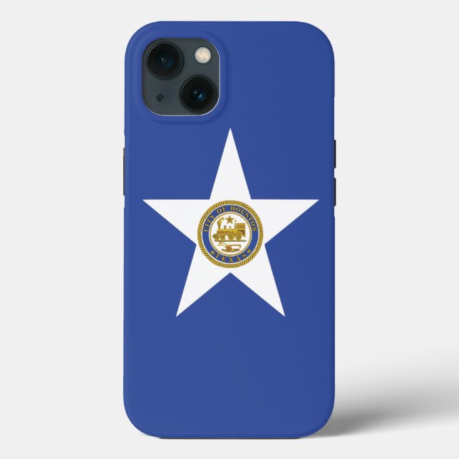 Caso-Mate Apple Patriótico, Bandeira de Houston (Verso)