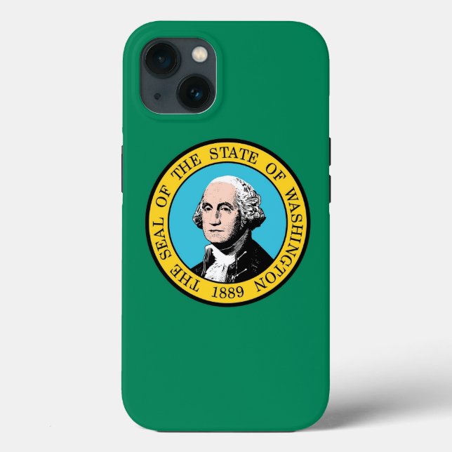 Caso-Mate Apple Patriótico, bandeira de Washington (Verso)