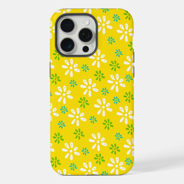 Caso Máximo de Padrão de Flores Amarelas iPhone 15 (Verso)