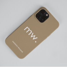 Caso Minimalista Mínimo do Monograma Pastel Elegan