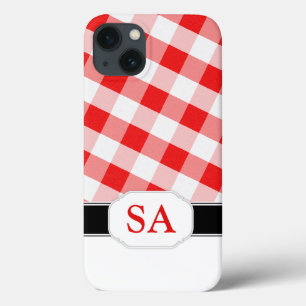 Caso Red Gingham Monogram Mate iPad 2/3/4