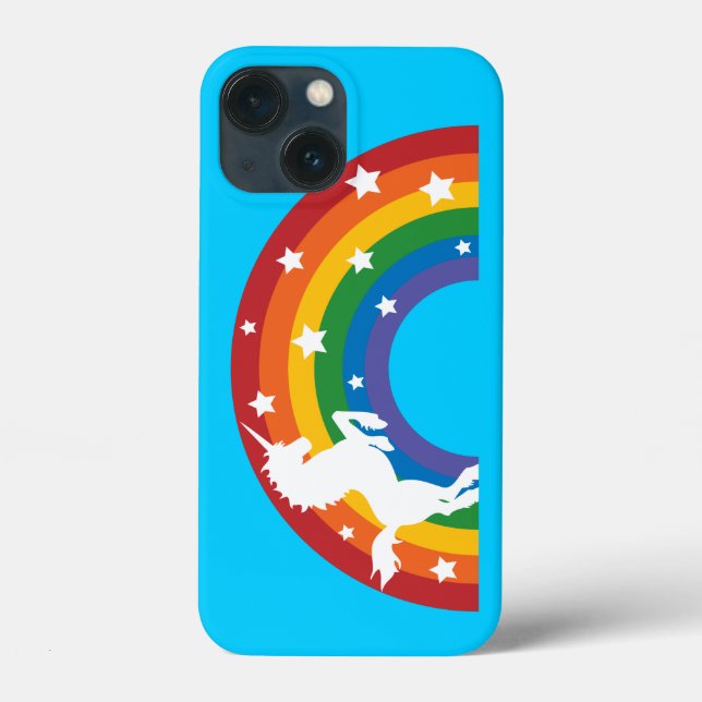 Caso Retro do Rainbow Unicorn iPhone 5C (Verso)