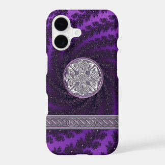Caso X do iPhone Celta Fractal Espiral Roxo