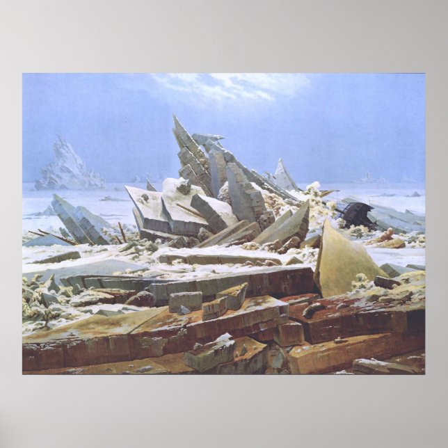 Caspar David Friedrich - Poster do Mar Polar 1824 (Frente)