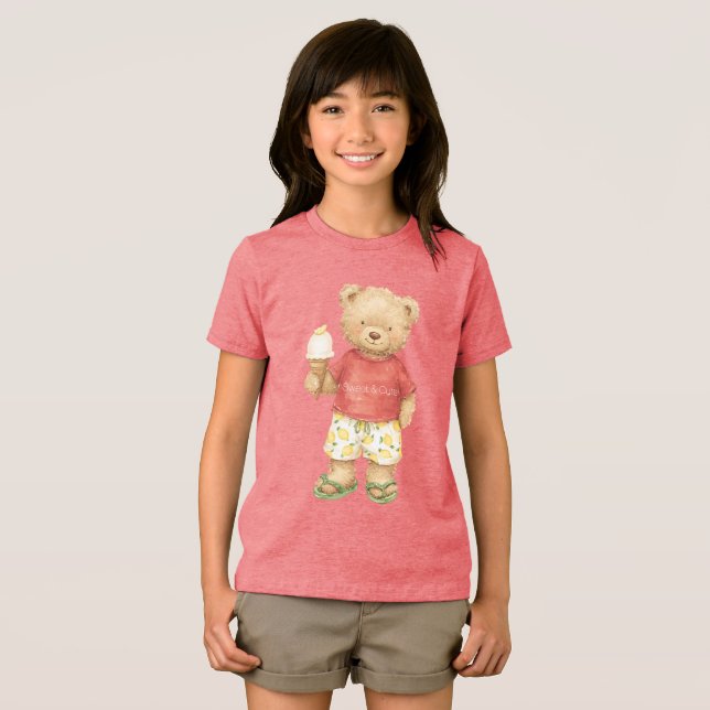 Casquinha de Sorvete de Urso Teddy Fofo (Frente Completa)