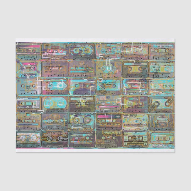 Cassette Tape Art para papel de dissociação ou col (Frente )