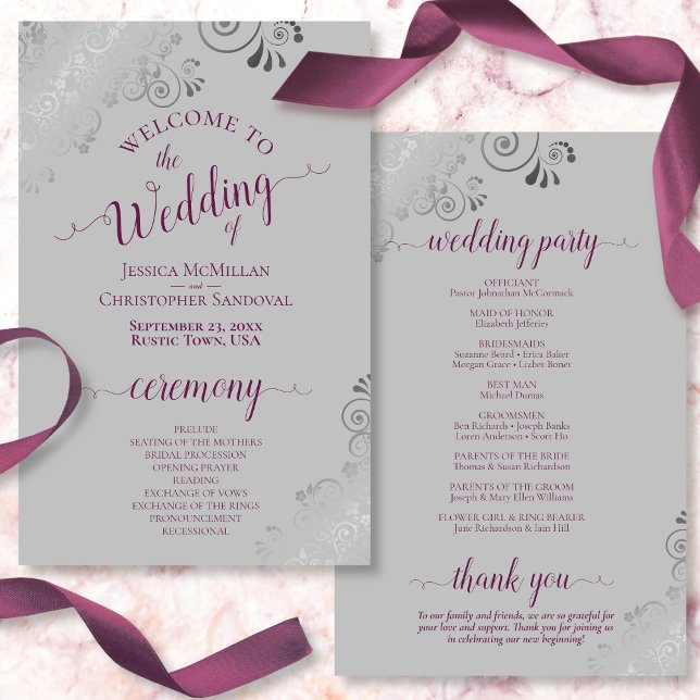 Cassis sobre o Programa de Casamento de Cinzas de  (Front and Back)
