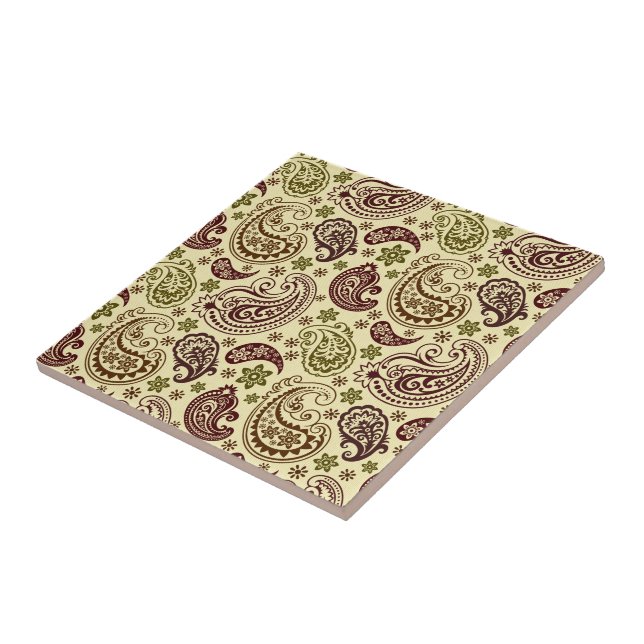 Castanho Beige E Pastel Green Vintage Patte (Lateral)
