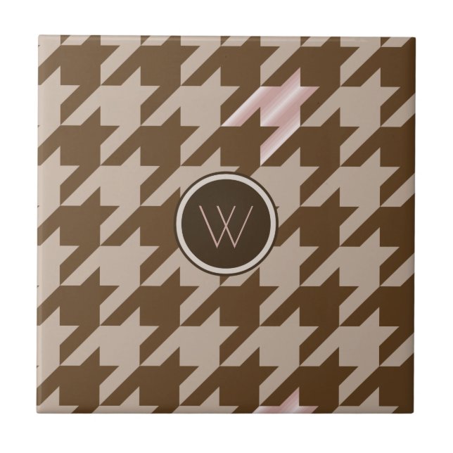 Castanho com Azulejo Houndstooth de Destaque Doura (Frente)