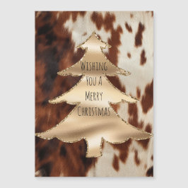 Castanho Cream Western Cowhide Christmas