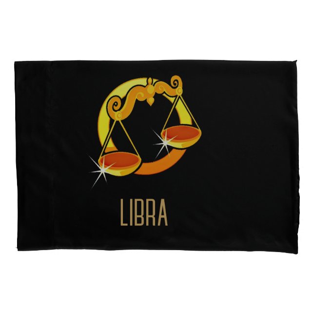 Castanho e dourado - Sinal zodiano de Libra preto (Frente)