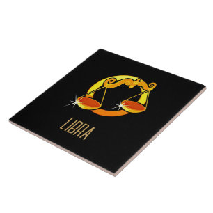 Castanho e dourado - Sinal zodiano de Libra preto