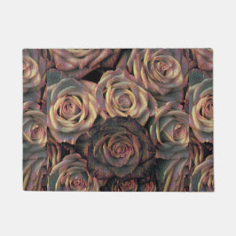 Castanho, laranja, rosa de ouro, tapete de porta