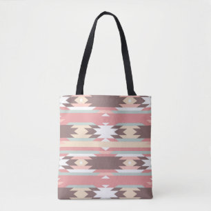 Castanho, Mauve e Verde Aztec Tote Bag Padrão