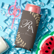 Castanho Simples de Monograma Chic