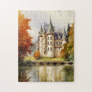 Castela e Quebra-cabeça de Aquarela do Castelo Fra