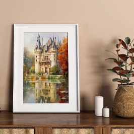 Castela Romântica Francesa - Poster de Aquarela