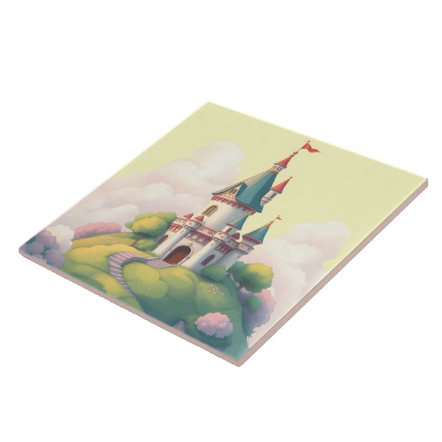 Castelo caprichoso com jardim verde (Lateral)