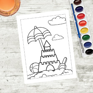 Castelo de Areia Color Me em Praia Cartões de A