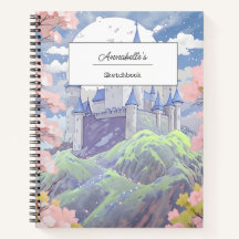 Castelo de Contos de Fadas Personalizado Aquarela 