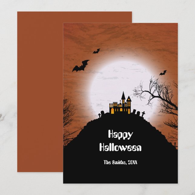 Castelo de Halloween Lua de Halloween (Frente/Verso)