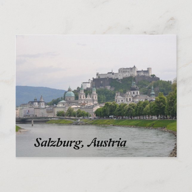 Castelo de Hohensalzburg, cartão de Salzburg, (Frente)