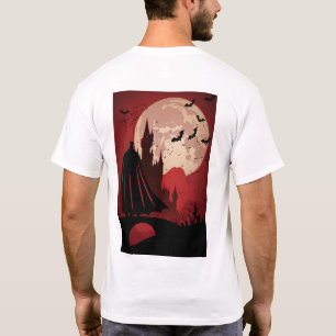 Castelo Gótico Sob Camiseta de Lua Completa por Ru