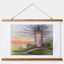 Castelo Irlandês em Aquarela em Doolin, Condado de