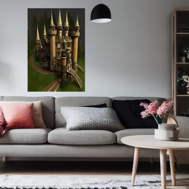castelo legal na floresta | AI Art Poster (Criador carregado)