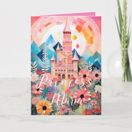 Castelo Mágico da Princesa Cartão de Saudação Dobr