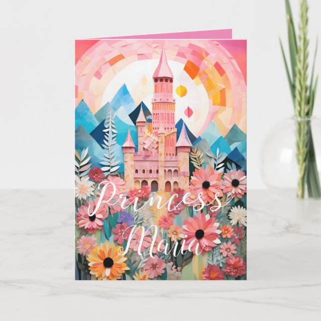 Castelo Mágico da Princesa Cartão de Saudação Dobr (Frente)