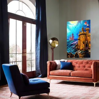 Castelo no mar | AI Art Poster