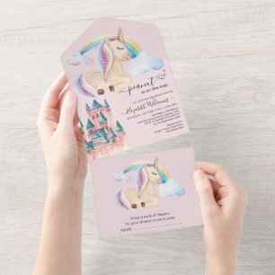 Castelo Whimsical Watercolor Unicorn