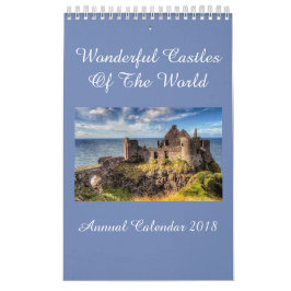 Castelos do calendário anual 2018 do mundo