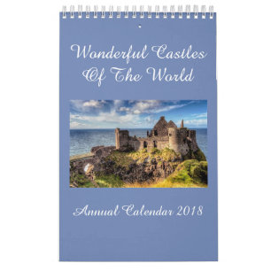 Castelos do calendário anual 2018 do mundo