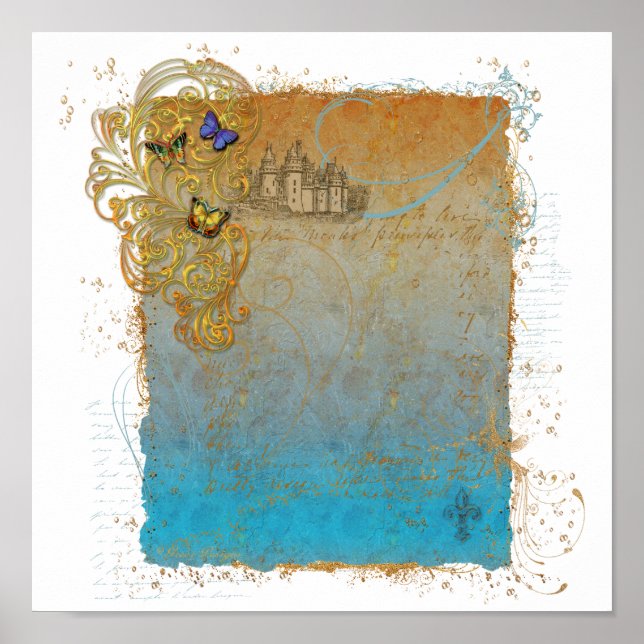 Castle & Butterflies Storybook Poster (Frente)