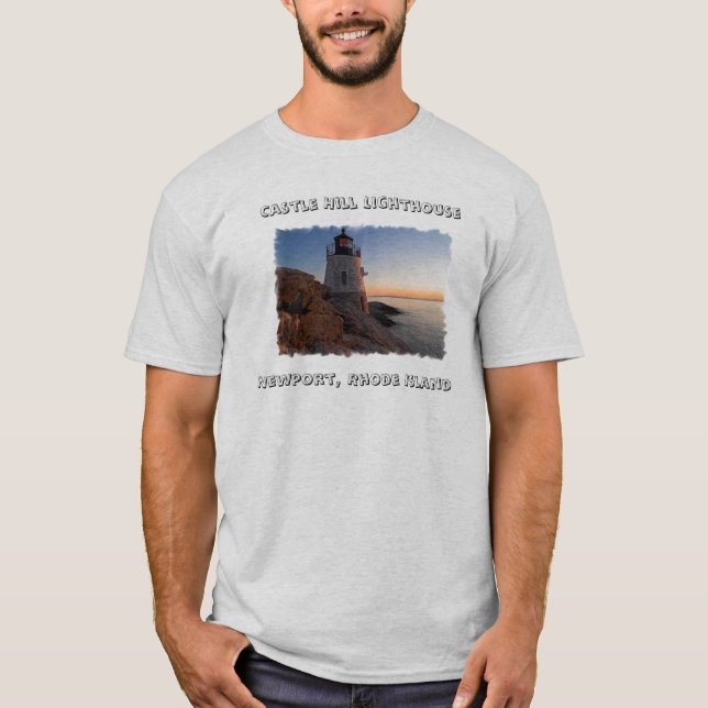 Castle Hill Lighthouse, Newport RI Mens Camiseta (Frente)