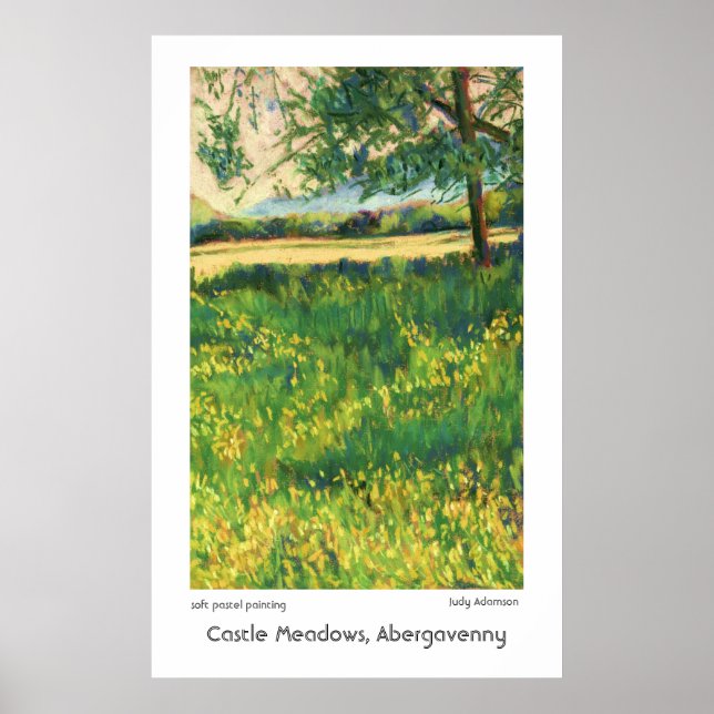 Castle Meadows, Abergavenny Print or Poster (Frente)