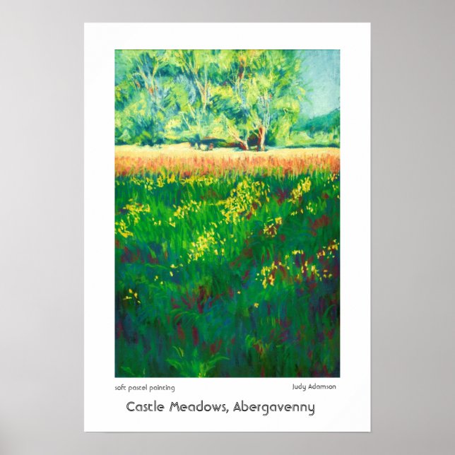 Castle Meadows, Abergavenny, Wales Poster (Frente)