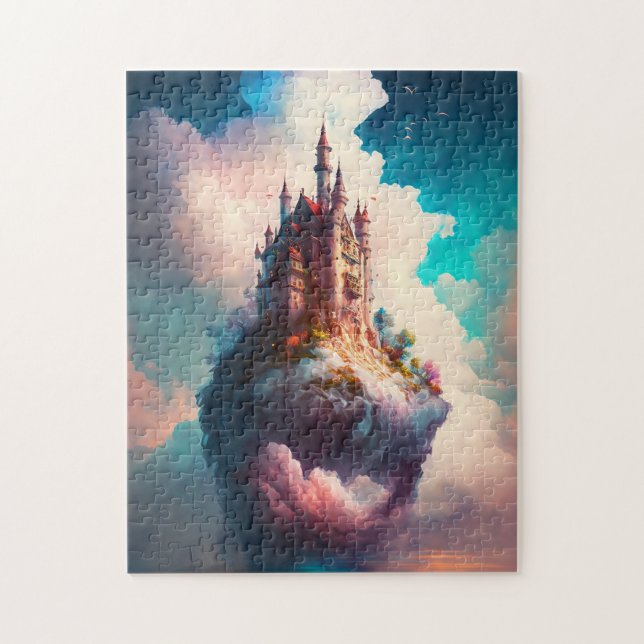 Castle Sky Clouds Fantasy Art Jigsee Quebra-cabeça (Vertical)