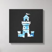 Castle Watercolor Art Canvas