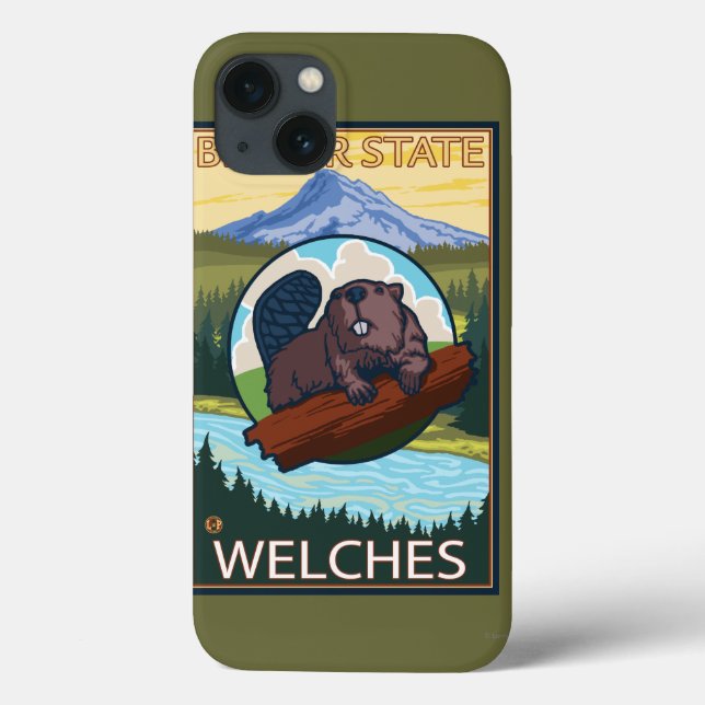 Castor & capa do Mt. - Welches, Oregon (Verso)