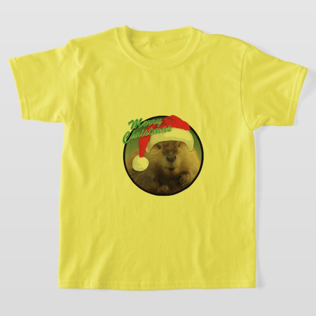 Castor de Natal - Camisa Básica para Crianças (Postura )