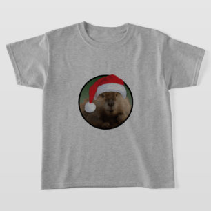 Castor de Natal - Camisa Básica para Crianças