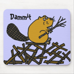 Castor engraçado Mousepad de BW