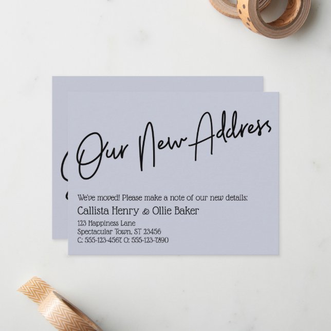 Casual Nosso Novo Endereço Dusty Blue Anúncio (Frente/Verso In Situ)