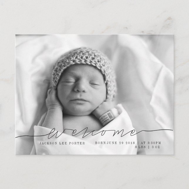 Casual Script | Foto de anúncio de bebê moderno (Frente)