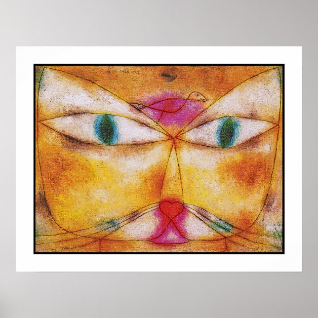 Cat and Bird - Impressão de Poster de Abstrato (Frente)